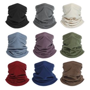 Designer Polar Fleece Cykling Scarves Vuxna Mens Kvinnor Multifunktionell Magisk Scarf Vinter Vanligt Ansiktsmask Neck Warm 9 Solid Färg