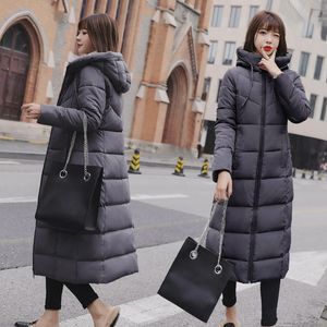 Nuovo inverno Parka Piumino Giù Cappotto Femminile Lungo Giù Giacche in cotone Cappotti da donna Abbigliamento Outwear Plus Size Bianco Anatra piena