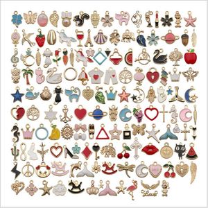 Blanda 150pcs KC Guldplatta Smycken Charms Pendants DIY Handgjorda Örhängen Resultat Bulk Armband Halsband Tillbehör Partihandel