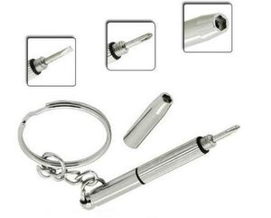 Fast shipping New Arrival 4 in 1 Screwdriver Eyeglass Repair Tool Keychain screw driver For glass watch