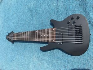 10 Strings Matte Black Neck -Thru -Body Electric Bass With 2 Pickups ,Rosewood Fretboard ,24 Frets ,Can Be Customized As Request