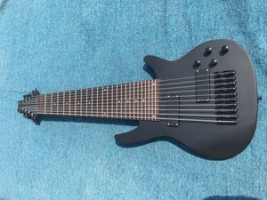 10 sznurków Matte Black Szyjkę -Thru -body Electric Bass z 2 pickups, Roodewod Fretboard, 24 progami, można dostosować jako żądanie