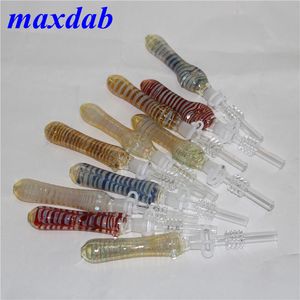Kit de coletores de tubos de néctar de narguilé com dicas de quartzo dab palhetas plataformas de óleo de silicone tubos de vidro de tubo de silicone