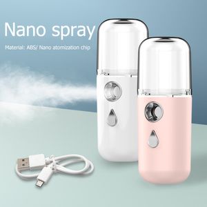 30ml Mini Portable Nano Opryskiwacz Mist Fical Dyfuzor Dyfuzor Maszyna USB Ładuj nebulizator alkohol Pielęgnacja skóry Auto Nawilżacz Cool Facial Nawilżający Trender