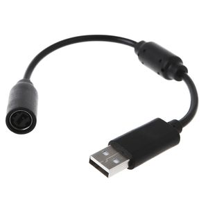 Xbox 360 유선 게임 컨트롤러 확장 케이블 와이어에 대한 검은 USB 브레이크 어웨이 케이블 어댑터 코드 교체