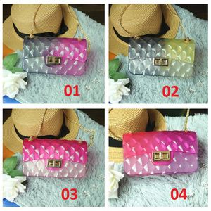 Cute Baby Girls Summer Fashion Portamonete Jelly Joker Gradient Messenger Borse Kids Mini Crossbody PVC Candy Colors Bag