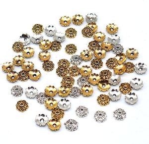 500 Stück Silber vergoldete Perlen Endkappen Blumen Perlenkappen für Schmuckherstellung Diy Zubehör