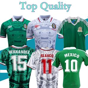 1998 Retro-Klassiker Mexiko-Fußballtrikots HERNANDEZ CAMPOS BLANCO H.SANCHEZ 86 94 Heim-Auswärts-Fußballtrikot S-2XL