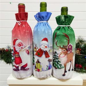 Copertina della bottiglia di vino di Natale Decorazioni di buon Natale per la casa 2020 Decorazioni per la tavola di Natale Regalo di Natale Ornamenti personalizzati di Capodanno Spedizione gratuita