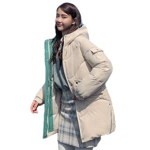 Moda- Casacos Wadded Roupas para baixo jaqueta de algodão mulheres espessamento com capuz para baixo parka jaqueta acolchoada feminina