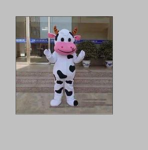 2018 Högkvalitativ Professionell Farm Dairy Cow Mascot Kostym Fursuit Fancy Dress Gratis frakt