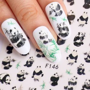 Stickers & Decals 1pcs 3D Super Thin Nail Tips Art Adhesive Manicure Decoration Panda Bamboo Wraps F146