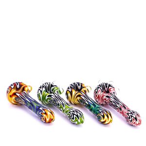 fire Hand wholesale new design glass smoking pipes blue green color for your selection spoon