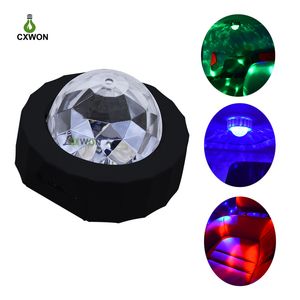 Projector LED Controle de Voz Luz DJ Disco Light RGB Party Club Stage Efeito Lamp USB recarregável Luz Laser LED