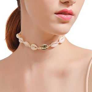 Fashion Women Jewelry Shells Necklace Clavicle Choker Beads Seashell Conch Chain Rope Adjustable Bohemian Girl Summer Beach Gift