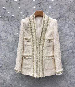 Koreaanse mode nieuwe dames v-hals vaste kleur medium lange tweed wollen blazer pak jas casacos plus size smlxlxxll