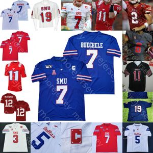 SMU Mustangs كرة القدم Jersey NCAA College Tyler Lavine Gage Haskin Moochie Dixon Ulysses Bentley IV Shane Buechele Xavier Jones Roberson Jr. Proche Roberts