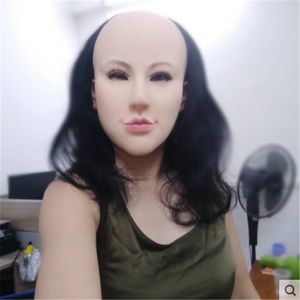 Hot Sale Realistic Female Mask Latex Sunscreen Face Mask Sexy Women Skin Masquerade Masks Transgender Half Covered Mask Role Play