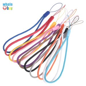 Rund Nylon handled Hand Mobiltelefon Mobilkedja Straps Keychain Charm Cords DIY Hang Rope Lariat Lanyard för nycklar Kamera MP3 MP4 ID-hållare