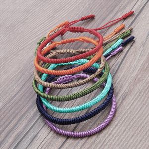 Yoga rep armband 7Colors Buddha bön handgjorda vävda trådarmband Lucky Knot Justeralbe Bangles för kvinnor män Boho smycken