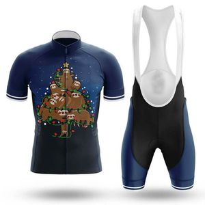 Cykeltröja 2024 Sloth Ropa Ciclismo Hombre Summer Short Sleeve Jerseys Cycling Clothing Triathlon Bib Shorts Suit