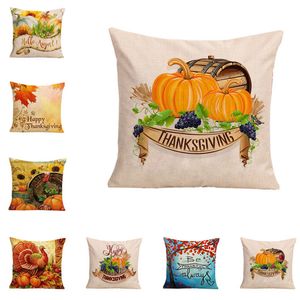 Pumpa kuddehus höstlöv kuddehölje soffa Kudde täcker fall för Halloween Thanksgiving Heminredning 120pcs T1i2392