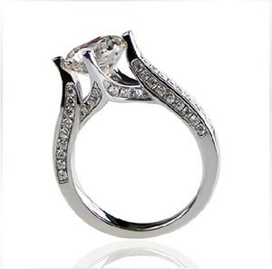 Test Positive 2Ct 8mm D-E Moissanite Diamond Ring Brilliant 925 Sterling Silver Ring Engagement for Women