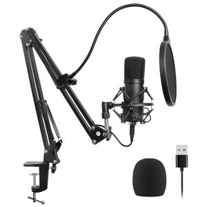 Mikrofonlar USB Mikrofon Kiti Bilgisayar Kardiyoid Mic Podcast Condender ile Profesyonel Ses Yongaseti PC Karaoke, Yout