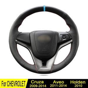 Steering Wheel car Capa Para Chevrolet Cruze 2014-2009 Aveo 2014-2011 Holden Cruze 2010 preto de couro genuíno DIY antiderrapante
