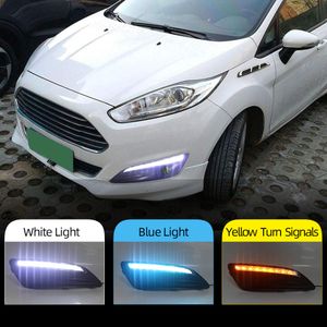 2pcs för Ford Fiesta 2013 2014 2015 2016 LED DRL DAYTID RUNNING Lights Daylight Dimljus