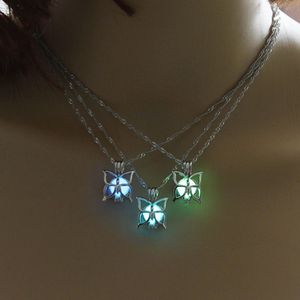 Cutest Butterfly Necklace Glow in the Dark 3 Colors Luminous Jewelry Charm Choker Vintage Pendants & Necklaces
