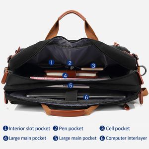 17 Inch Convertible Briefcase Homens de Negócios Handbag Messenger Bag Laptop Casual sacos de viagem multifuncional para Male Big XA161ZC 200918