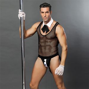 Sexy Man Clothes Black Nightclub Sexy Underwear Men's Gay Bar Performance Clothing Uniform Seduction Costume Porno Sex 6619