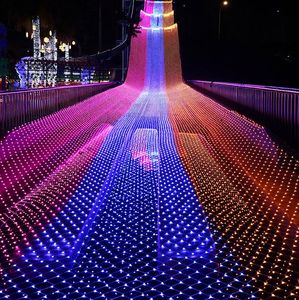 LED 1.5 M * 1.5 M 100 LED'ler Web Net Peri Noel Ev Bahçe Işık Perde Net Işıklar Net Lambaları