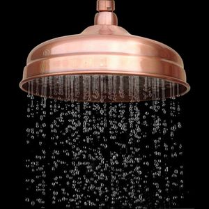 Red Antique Copper 8 polegadas Rodada Rainfall Banho Chefe Rain Shower Ksh054 Y200109