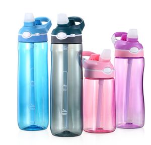 Partihandel Tritan BPA Gratis Fotvandring Joging Sport Flaskor Portable Plastice Water Bottle Unisex Stor Kapacitet Läcktät Rymdflaska