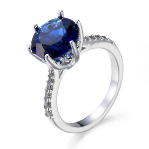 Anelli con pietre preziose di tanzanite per donne Anello in argento sterling 925 Pietra portafortuna Matrimonio Romantico Gioielli di San Valentino Nuovo