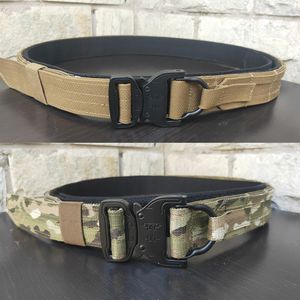 Tactical Molle Belt Multicam Exército Battle Batt Belt Camada de duas camadas de nylon Equipamento externo