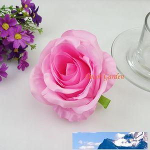 9Colors! 9cm DIY künstliche Rosen-Blumen-Köpfe Silk dekorative Blumen Supermarkt Hintergrund DIY Straße führt Hochzeit Wand-Blumen-Bouquet FR05