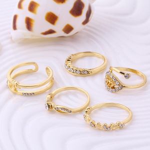 Bröllopsringar för kvinnor K Zircon Rings Set Noble Charms Girls Sapphire Smycken Bröllop Ring Set