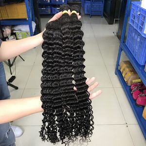 Deep wave human hair bundles high quality raw virgin hair Brazilian products for black women