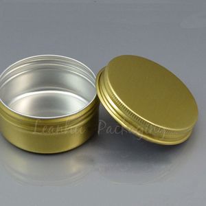 Frasco de creme de alumínio dourado 50g, recipientes cosméticos vazios 50cc, frascos de embalagem (50 pc / lote)