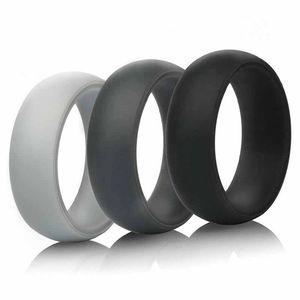 3Pcs/Set Silicone Finger Ring Flexible Hypoallergenic Crossfit Engagement Army Band Rubber Wedding Engagement Ring Size 6-12