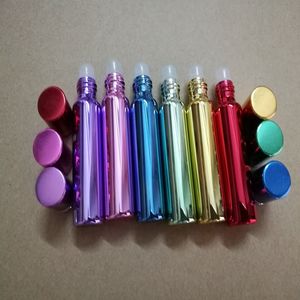 20 pz/lotto 5ML 10ml bottiglie di profumo di vetro Vuote riutilizzabili roll on bottiglie di oli essenziali fiale di vetro con sfera di vetro rullo