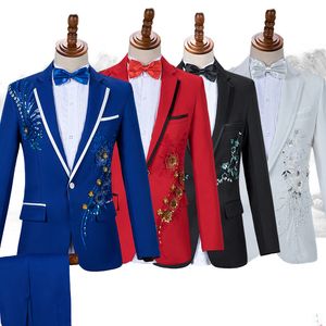 Chinesischen Stil Männer Business Casual Dünne Anzug Sets Mode Pailletten Smoking Sänger Host Konzert Bühne Outfits Hochzeit Party Dresses206J