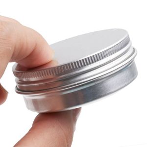 500pcs 5g Round Aluminum Cans Tins Storage Cream Cosmetic Pot Lip Balm Container Box Case Tin Jar Jars with Screw Lids Silver