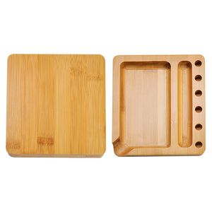 Latest Natural Bamboo Wood Portable Preroll Roll Roller Dry Herb Tobacco Filter Cigarette Smoking Tray Show Display Storage Plate DHL