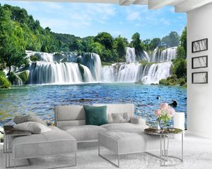 Живые 3D обои 3D обои для гостиной красивый большой водопад HD цифровые печати влагостойкие обои