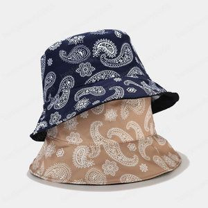 Verão Bandana de Paisley Algodão Bucket Chapéus para as Mulheres Homens Hip Hop Bob Rua Panamá Casquette Fisherman exterior chapéu de pesca Caps