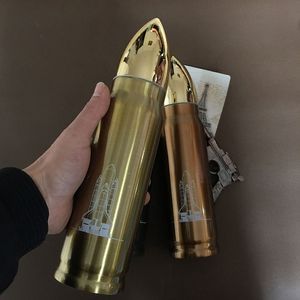 500ml Bullet Flask Water Bottle Stainless Steel Thermos Cups Double Wall Drinking Cup Tea Coffee Bullet Mugs Tumblers sea ship GGA3704